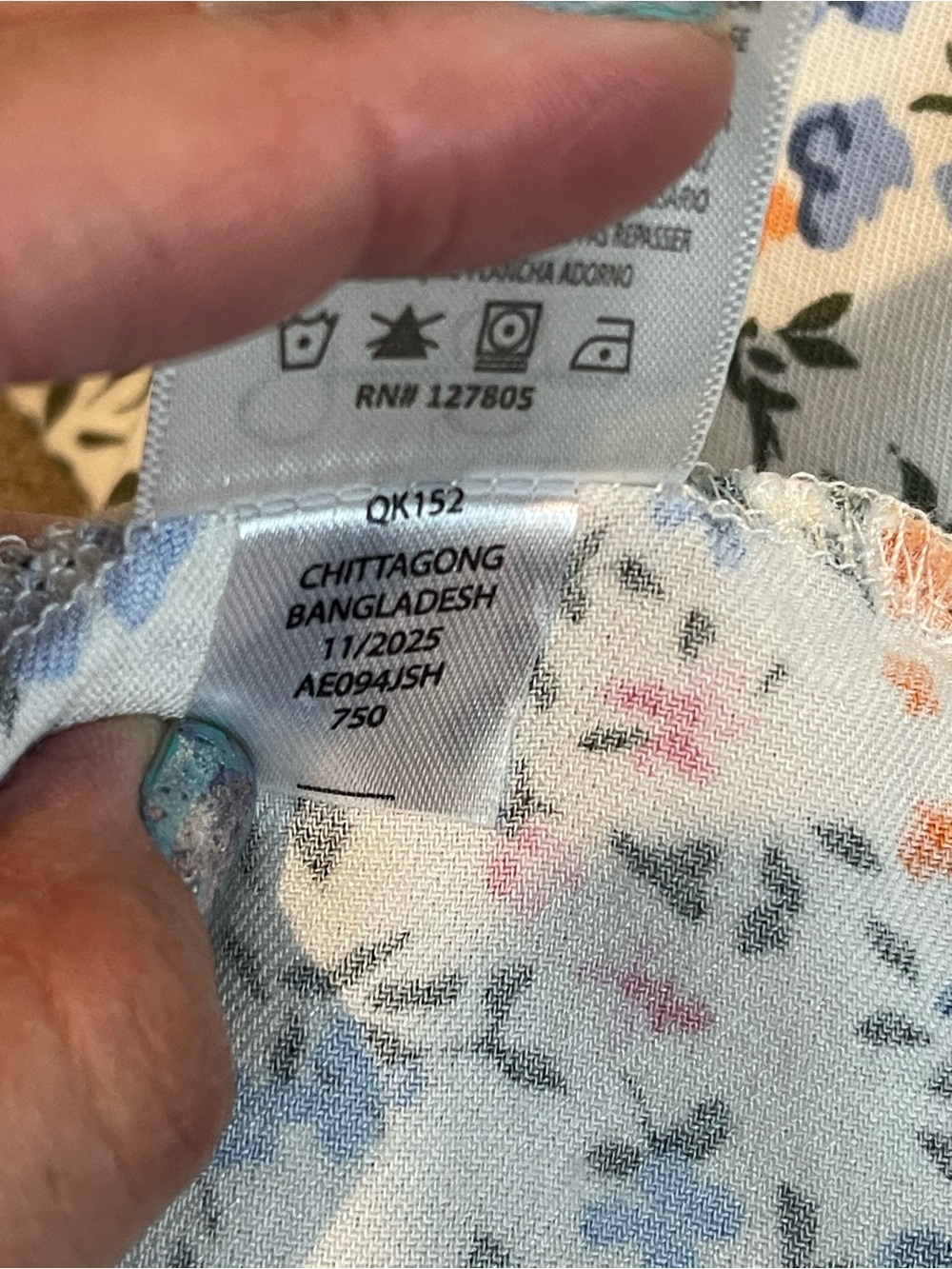 Jessica Simpson Girls Cream Dress with Blue and Peach Floral Print XL (14/16) - Picture 10 of 12